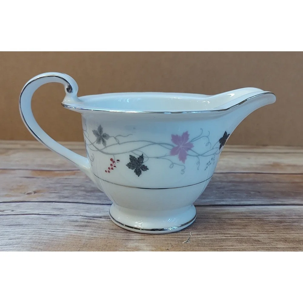 Crescent Fine China Twilight Pattern Creamer and Sugar Bowl S7